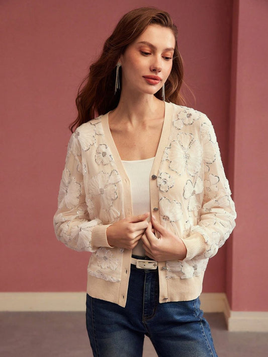 CARDIGAN PREMIUM CON BORDADO FLORAL Cardigan 04 CELINAH MOTF S 