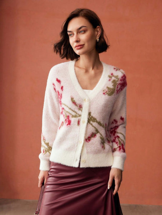 CARDIGAN PREMIUM DE PUNTO ESPONJOSO FLORAL Cardigan 05 CELINAH MOTF S 