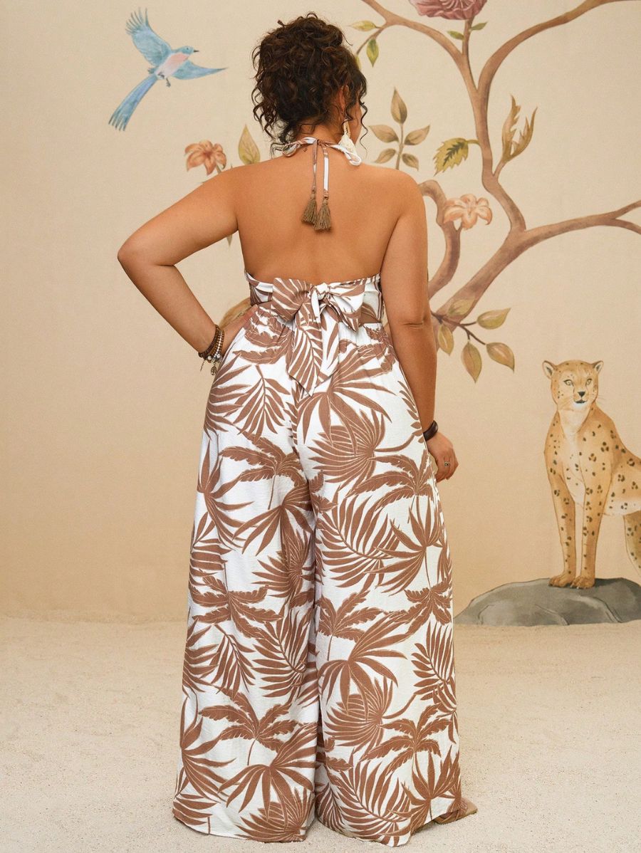 ENTERITO DE PIERNA ANCHA CON ESTAMPADO TROPICAL Enterito Plus Size 06 CELINAH MOTF 