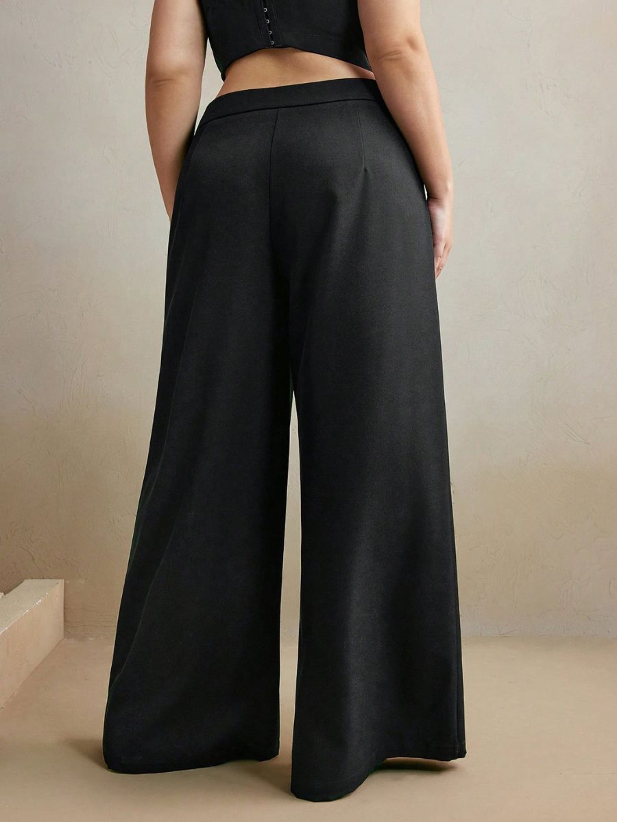 PANTALÓN DE PIERNA ANCHA CON LENTEJUELAS Pantalón Plus Size 06 CELINAH MOTF 