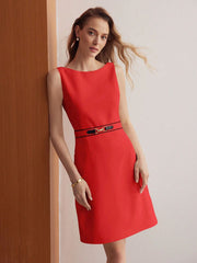 VESTIDO PREMIUM CON DETALLE DE CADENA Vestido 25 CELINAH MOTF Rojo XS 