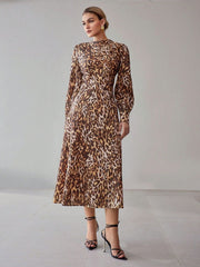 VESTIDO PREMIUM MIDI LEOPARDO Vestido 48 CELINAH MOTF XS 